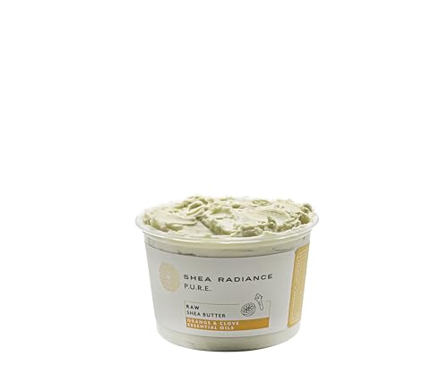 Shea Radiance Unrefined Organic Handcrafted Shea Butter - Face, Body, Hand, Skin & Hair Moisturizer - For all Skin Types | Orange & Cloves (14oz)