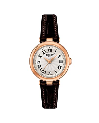 Tissot womens Bellissima 316L stainless steel case with rose gold PVD coating Dress Watch Brown T1260103601300