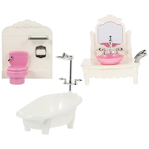TOYANDONA Doll House Bathroom- Doll House Bathroom Dollhouse Miniatures 1 12 Scale Dollhouse Toilet 1 Set Mini