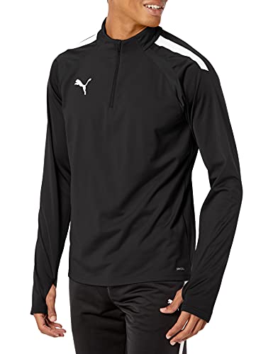 PUMA Men's Teamliga 1/4 Zip Top, Black/White, Large