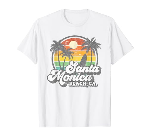 Vintage Santa Monica Beach California Surf Surfing 70's Gift T-Shirt