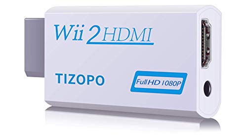 TIZOPO Wii to HDMI Converter,Wii to HDMI Adapter,Output Video Audio Wii to HDMI 1080P&3,5mm Audio Jack&HDMI Output Compatible with Wii, Wii U, HDTV, Supports All Wii Display Modes 720P,NTSC