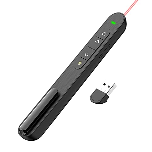 QUI Presentation Clicker, Hyperlink Volume Control Wireless Presenter,PPT PowerPoint Clicker, RF 2.4GHz USB Presentation Remote Control PowerPoint Presentation Clicker for Keynote/PPT/Mac/PC