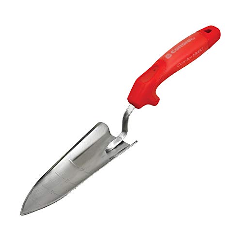 Corona CT 3314 Premium Stainless Steel ComfortGEL Garden Trowel, 13.5' Overall Length, Handle Length 7', Red