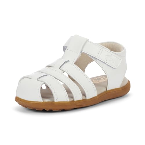 See Kai Run - Gloria V Leather Sandal for Toddlers, White, 7
