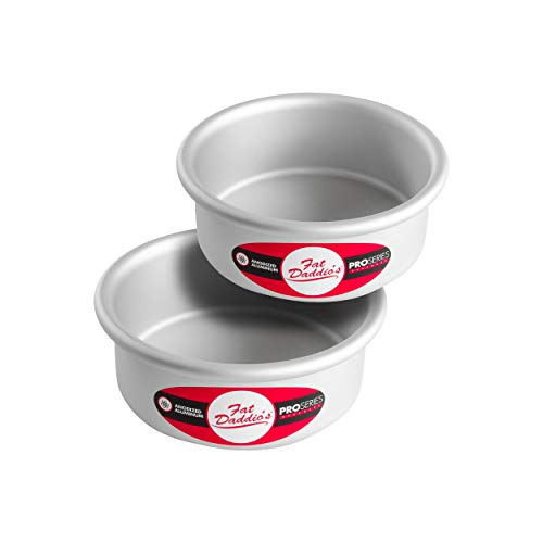 Fat Daddio's Anodized Aluminum Round Cake Pans, 2 Piece Set, 5 x 2 Inch