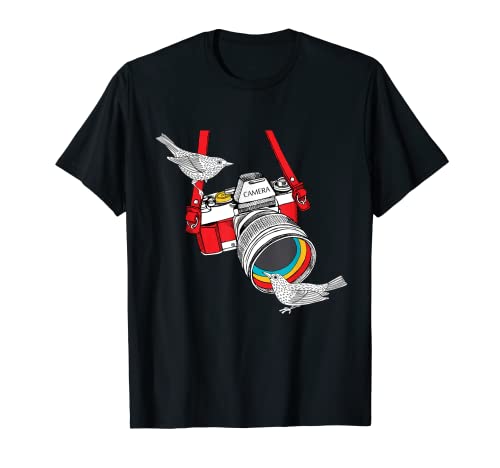 Birdology a Bird on a Vintage Camera for Bird Photographer T-Shirt