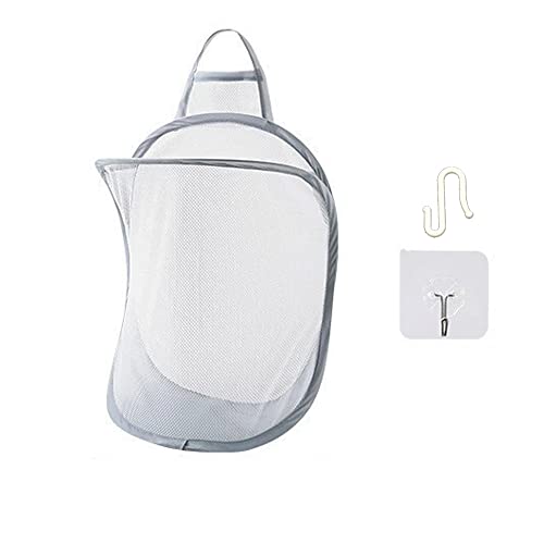 Mesh Collapsible Small Wall Laundry Baskets，Hanging Laundry Hamper，for Hotel, University Dormitory Use by HHSSALIN (1, CLASSIC)