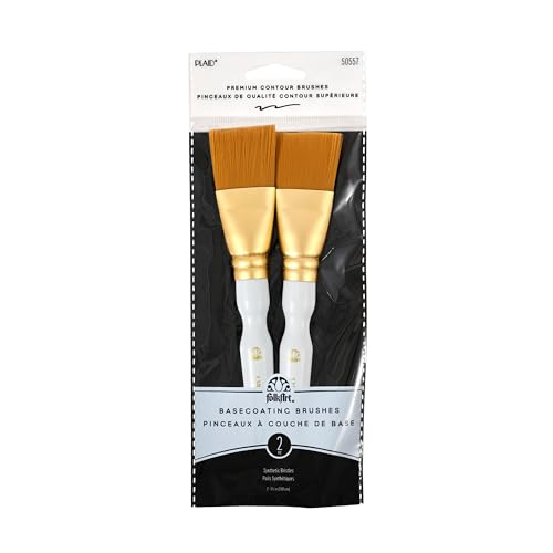 Plaid 50557E Flat Brush, (2-Piece), Gold Taklon