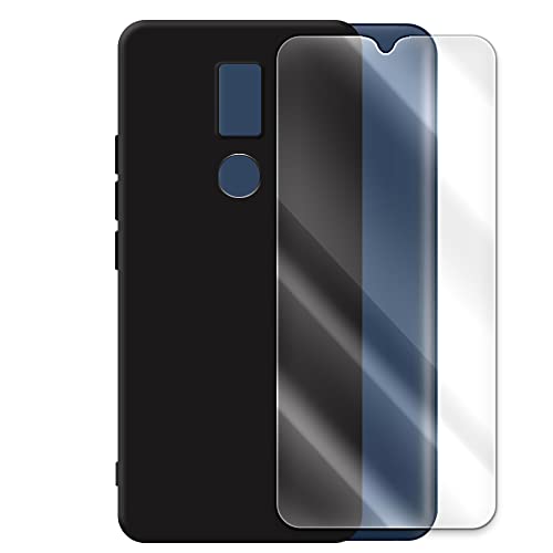 High-Sensitivity Anti-Strike Shockproof Wear-Resisting Tempered Glass Screen Protector Film Natural Tactility Anti-Slip Soft TPU Protective Case Compatible with Cricket Icon 3 EC211002