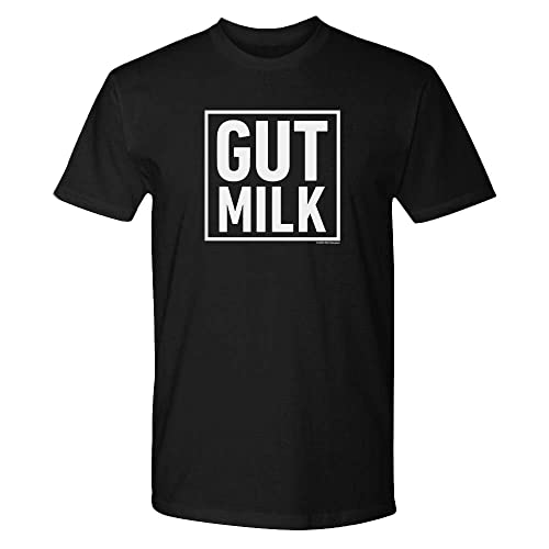 Only Murders in The Building - Gut Milk Adult Unisex Short Sleeve T-Shirt - 100% Cotton, XX-Large, Black