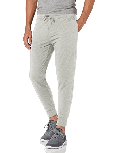 Jockey Men's Active Basic Fleece Jogger Sweatpant, Light Heather Grey, Small