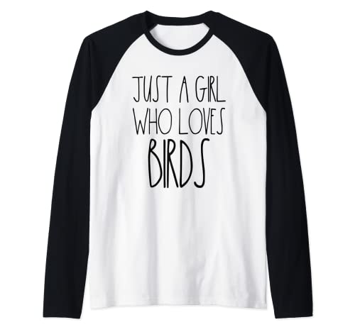 Just A Girl Who Loves Birds Watcher Gifts For Women Birding Raglan Baseball Tee