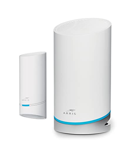 ARRIS Surfboard mAX W122 Mesh Wi-Fi 6 System, AX6600 Wi-Fi Speeds up to 6.6 Gbps, Coverage 5,500 sq ft, 4.8 Gbps Backhaul,Wall-Plug Satellite, Two 1 Gbps Ports, Alexa Support