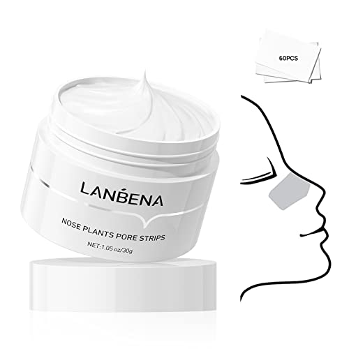 LANBENA Blackhead Remover, Nose Plants Pore Strips Deep Cleansing Peel off Mask & 60Pcs Nose StripsBlack Heads Remover from Face