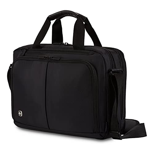 Wenger Luggage Source Padded Organizer Briefcase with Scratch Protection, Black, 14-inch (601366)