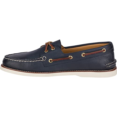 Sperry Men's Gold Cup Authentic Original 2-Eye Boat Shoe, Navy/Brown, 11
