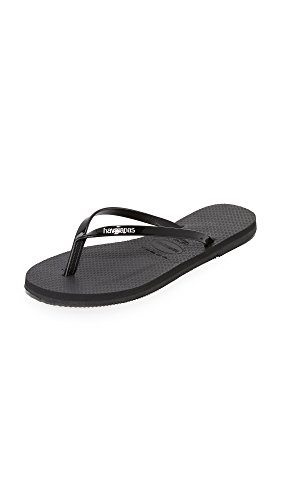 Havaianas Women's You Metallic Flip Flop Sandal, Black, 7-8