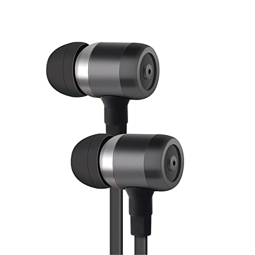 Vzon Ear Buds with Microphone, Wired Headphones with Powerful Audio, Comfortable Fit & Tangle-Free Cable Headphones with Mic