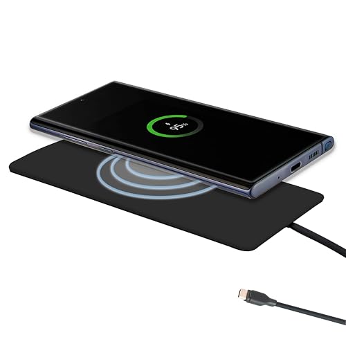 Ultra Slim Wireless Charging Pad for Phones by It’s Just Smart, Fast Charger for iPhone 15 14, Samsung S24 S23, Google Pixel 8 Pro, Android Phones, 15W Universal Qi Phone Charger
