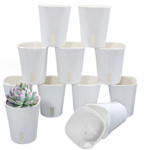 3' Self Watering Pots,10 Sets Self Watering Planter Pots for Indoor Plants with Water Level Indicator and Multiple Vents,Self Watering Planters,Self Watering Plant Pot for House Plants,Flowers,Herbs