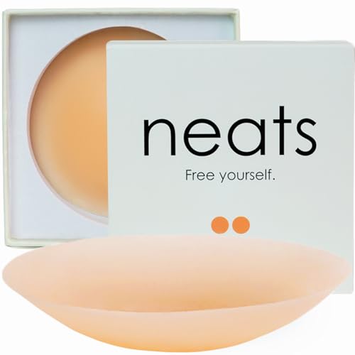 NEATS Nipple Covers for Women, Reusable & Hypoallergenic Adhesive Silicone Pasties (Champagne, 3.2 inch)