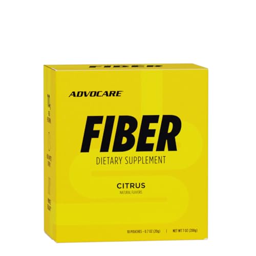 AdvoCare Fiber Dietary Supplement - Fiber Powder Supplement with Soluble & Insoluble Fiber - Fiber Supplement Drink Mix - High Fiber Drink Mix Powder - Fiber for Men & Women - Citrus - 10 Pouches