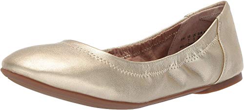 Amazon Essentials Women's Belice Ballet Flat, Gold, 8.5