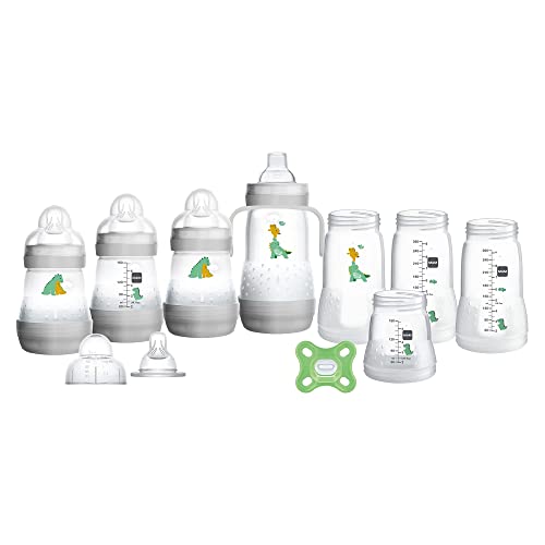MAM Grow with Baby 15-Piece Gift Set, Newborn 0-4 Months, Anti-Colic Bottles and Silicone Nipples SkinSoft, Essential Baby Items, Unisex
