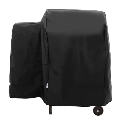 SunPatio Outdoor Heavy Duty Waterproof Grill Cover Compatible for Traeger 20 Series Wood Pellet Grill, Junior, Tailgater and Recteq 340 Grills, Full Length Barbecue Grill Cover, All Weather Protection