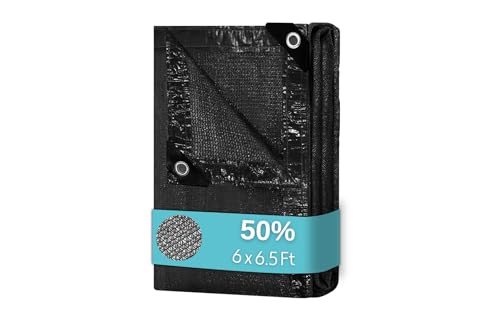 BeGrit 50% Shade Cloth Sun Shade Net Mesh Tarp Sunblock with Grommets 6x6.5 ft for Garden, Patio, Backyard, Chicken Coop, Barns Kennel