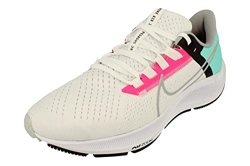 Nike Air Zoom Pegasus 38 Mens Running Trainers CW7356 Sneakers Shoes (UK 9 US 10 EU 44, White Wolf Grey Hyper Pink 102)