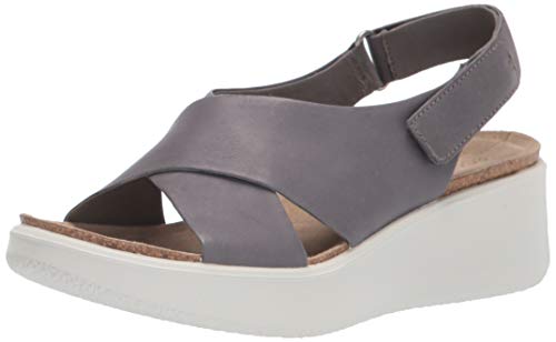 ECCO Women's Corksphere Wedge Sandal, Titanium, 7-7. 5