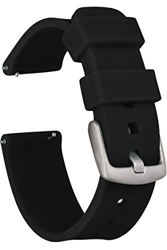GadgetWraps 20mm Gizmo Watch Silicone Watch Band Strap with Quick Release Pins – Compatible with Gizmo Watch, Samsung, Pebble – 20mm Quick Release Watch Band (Black, 20mm)
