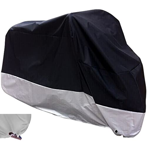 XYZCTEM All Season Black Waterproof Sun Motorcycle Cover,Fits up to 108' Motors (XX Large & Lockholes)