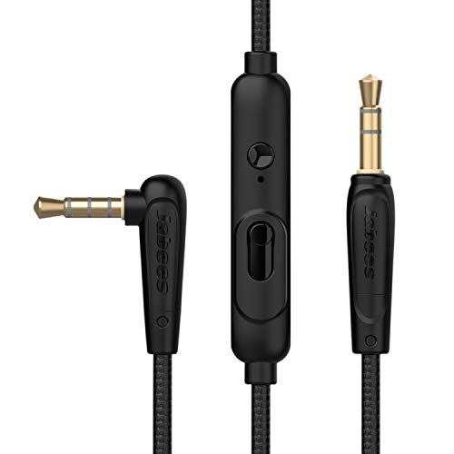 Aux Cord 3.5mm 1.5m/4.9ft with Mic and Volume Control Audio Cable to Connect Gaming Headphones with Xbox/Playstation, Male to Male Replacement Cord for Music and Voice Streaming for Mobile Phones