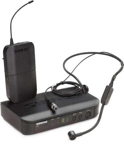 Shure BLX14/P31 UHF Wireless Microphone System - Perfect for Speakers, Performers, Presentations - 14-Hour Battery Life, 300 ft Range | Includes PGA31 Headset Mic, Single Channel Receiver | H10 Band