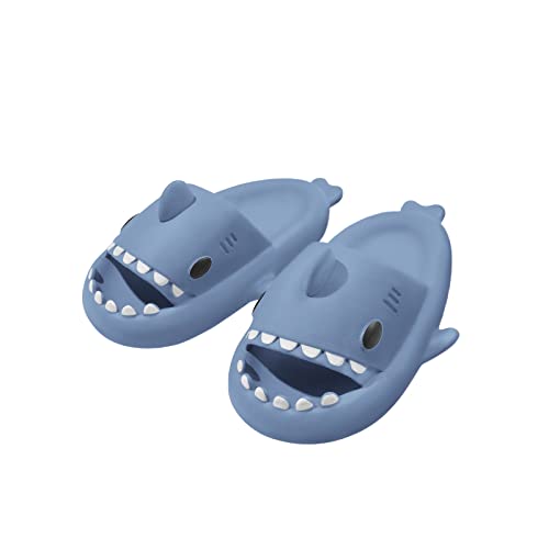 RXLLDOLY Shark Slides for Women Men, Novelty Cloud Shark Slippers Anti-Slip Quick Drying Shark Sliders,Super Soft Open Toe Sandals Shower Slippers with Cushioned Thick Sole