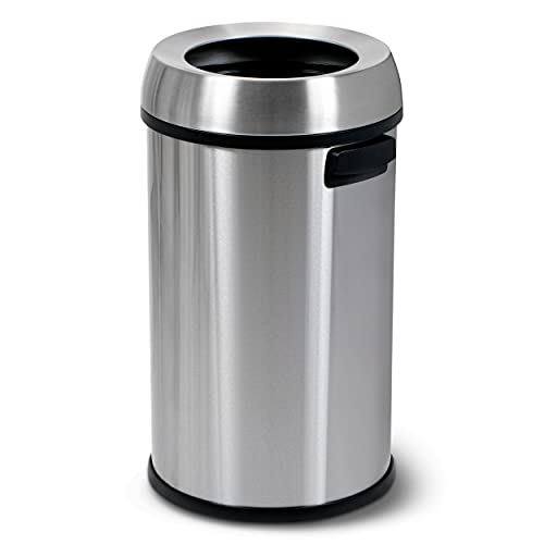 Simpli-Magic 65 Liter Open Top Trash Can, Commercial Grade, Stainless Steel