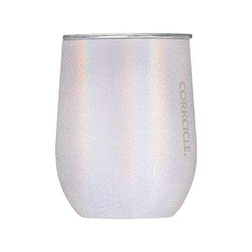 Corkcicle Stemless Wine Glass Tumbler with Lid, Insulated Travel Cup, Sparkle Unicorn Magic, 12 oz