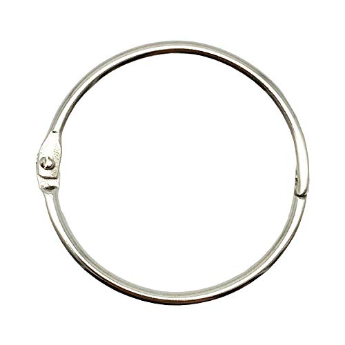 2 Inch (15 Pack) Loose Leaf Binder Rings, Nickel Plated Steel Binder Rings,Keychain Key Rings, Metal Book Rings,Silver, for School, Home, or Office