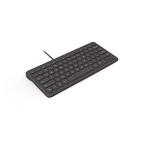 Zagg Connect Keyboard 12C - Compact Type-C Wired Desktop Keyboard - Universal Compatibility with Windows, ChromeOS, Android, iOS, macOS, iPadOS - Optimized Typing Experience - Eco-Conscious Design