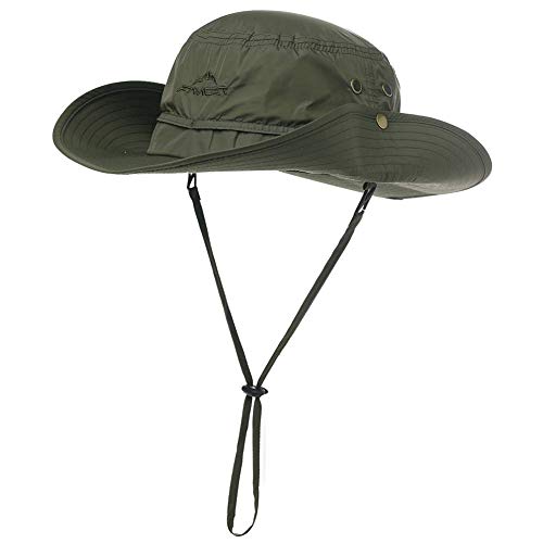 Comhats UPF 50 Sun Hats Wide Brim Summer Safari Hat Fishing Hiking Boonie Hats for Men Waterproof Army Green X-Large XX-Large XXL XXXL Oversize