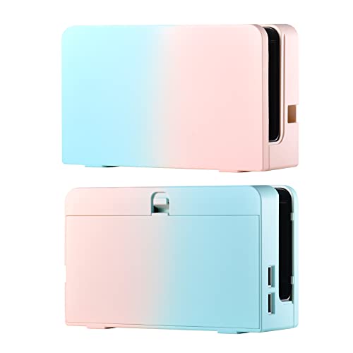 UYIYE Base Case for Nintendo Switch OLED 2021, [Gradient Series] TPU Grip Protective Cover Accessories Compatible with Nintendo Switch OLED 7 Inch and Joy-Con Controller (Blue Pink)…