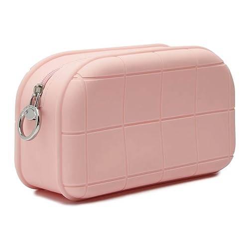 LuBanOne Silicone Makeup Bag Travel Cosmetic Bag Stuff Bag Makeup Pouch Cute Makeup Organizer Versatile Zipper Pouch For Women (Pink)