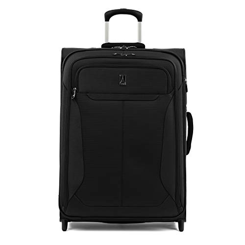 Travelpro Tourlite Softside Expandable Upright 2 Wheel Luggage, Lightweight Suitcase, Men and Women, Black, Checked-Medium 26-Inch