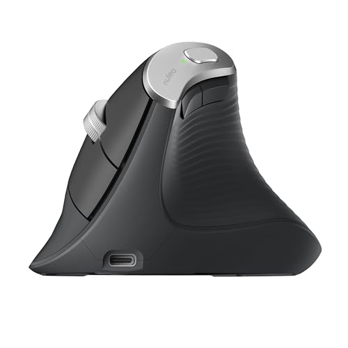 Wireless Vertical Mouse, Advanced Ergonomic Mouse Reduces Muscle Strain, 2400 DPI, USB C Rechargeable, 3 Device Connection (Bluetooth or USB), Compatible for PC, Laptop, iPad, Mac, Windows, Grey