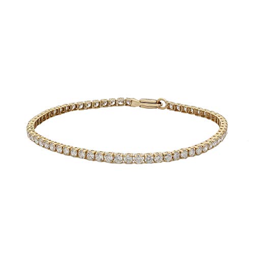 14k Yellow Gold Lab-Grown Diamond Bracelet Stackable (3.00 cttw, F-G Color, VS-SI Clarity) 7.5'