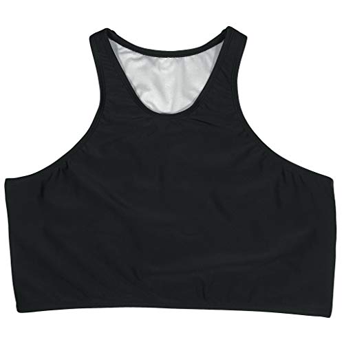 SwimZip Women's Halter Top Swim Suit UPF 50+ | All Black - XL