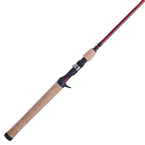 Berkley 7’ Cherrywood HD Casting Rod, One Piece Spinning Rod, 10-20lb Line Rating, Medium Heavy Rod Power, Fast Action, 1/4-1 oz. Lure Rating, Red